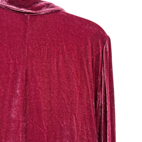 J Jill Womens Velvet Silk Blend Button Up Longline Long Sleeve Shirt Top sz L - Picture 12 of 16